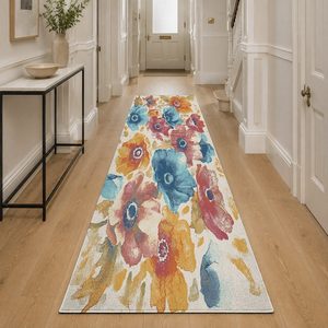 Tapis RUGS DEPOT LXDP-0235 en gros, tapis ethnique kilim en chenille imprimé numériquement, couleur terre cuite dorée, lavable en machine, antidérapant - Product Image 5