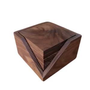 Nouveau caboteur en bois d'acacia avec support ménage tasse à thé tapis tampons en bois résine napperon pour vaisselle boissons écorce bois - Product Image 1