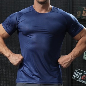 Medias de culturismo para hombre, ropa de entrenamiento de gimnasio, camiseta de compresión deportiva de alta calidad, escalada al aire libre, Manga corta absorbente - Product Image 4