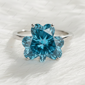 Idées de cadeaux de Noël originales, trèfle bleu fantaisie, coupe personnalisée pour maman et papa, bague en diamant unique de 3 carats, bijoux à moins de 500 euros pour 2025 - Product Image 2
