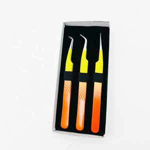 Pinzas de pestañas de dos tonos de Color personalizado, agarre de diamante de acero inoxidable sólido profesional de etiqueta privada, pestañas probadas a mano - Product Image 4