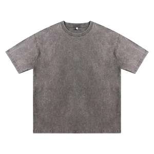 100% coton lourd hommes surdimensionné col rond T-Shirt mince Anti-rides Anti-rétrécissement respirant longue longueur goutte épaule tricoté - Product Image 4