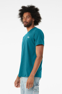 T-shirt unisexe vert sarcelle 100% coton léger à manches courtes style ras du cou, vêtement décontracté d'été pour commandes en gros - Product Image 2