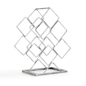 Estante de vino de Metal plateado para uso en el hogar, Hotel, Bar, restaurante, bodas, nuevo diseño, venta al por mayor, hecho en la india, 2023 - Product Image 1