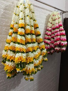 Guirnalda de flores de tela amarilla, rosa, diseño Sungu de flores para fiestas en casa y decoraciones de boda, guirnaldas ecológicas, Perla Ladi - Product Image 5