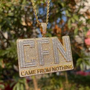 Collar con Colgante Hip Hop Personalizado con Letra CFM de Moissanita Iced Out, Joyería de Moda Elegante, Accesorio Distintivo Personalizado - Product Image 6