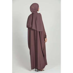 Malva Taupe Farasha con puño elástico Ropa musulmana tradicional y accesorio Talla M - Product Image 2