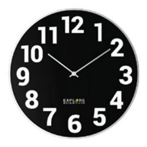Reloj de Pared RAC1003 de 25 cm con Números Negros y Plateados - Product Image 1