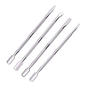 Empujador de cutículas de uñas de doble cabeza personalizado de alta calidad, acero inoxidable, reutilizable y desechable, duradero para limpieza de uñas - Product Image 5