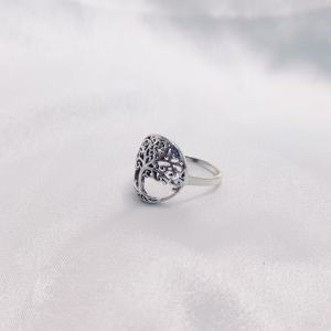 Bague en forme d'arbre unisexe en argent sterling 925 Bijoux de mode unis pour mariage et fête Thanksgiving Arbre de vie Style - Product Image 3