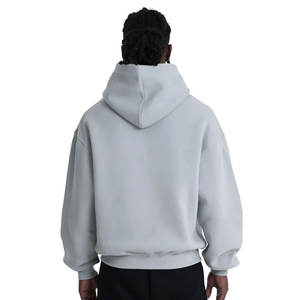 Fabricación profesional 400 gramos 100% algodón hombres pulóver sudaderas con capucha logotipo personalizado en blanco peso pesado sudaderas de talla grande - Product Image 3