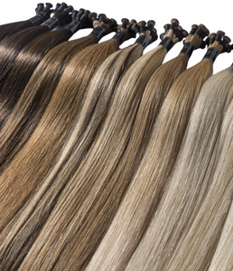 Nouveauté : Extensions de cheveux humains européennes à double trame, volume, teintes vertes, mèches blondes Tenology - Product Image 3