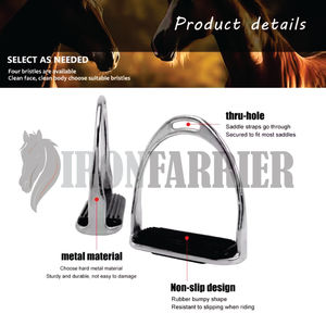 Étriers d'équitation en acier inoxydable Services de gravure au laser Instruments chirurgicaux vétérinaires Tampon en caoutchouc Sécurité améliorée pour les chevaux - Product Image 6