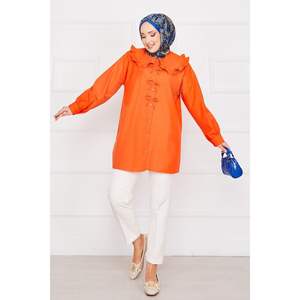 เสื้อคลุมวินเทจลายทางสีพื้นผูกโบว์สีส้มของผู้หญิงเสื้อวินเทจลายดอกไม้เข้ารูปสบายๆผ้าทอแบบสั้นสำหรับออฟฟิศฤดูใบไม้ผลิ - Product Image 3