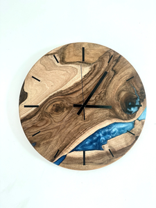 Resina epoxi única y diseños de reloj de madera Reloj de pared de resina epoxi y madera personalizado completo para la decoración de la oficina en casa - Product Image 4