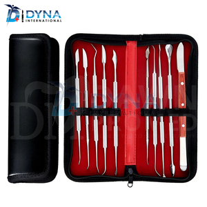 Outil de sculpture à la cire en acier inoxydable allemand, ensemble de 10 pièces avec boîtier en cuir-Kit d'instruments de sculpture dentaire chirurgicale - Product Image 2