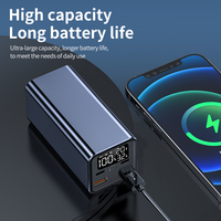 Banque d'alimentation portable PD 65W pour ordinateur portable et téléphone, vente chaude, 20000mAh, 50000mAh, 60000mAh, avec interface d'entrée Micro USB