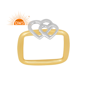 Nouvelle arrivée Bague en argent sterling fin plaqué or 18 carats de forme carrée Fabricant de bijoux personnalisés - Product Image 1