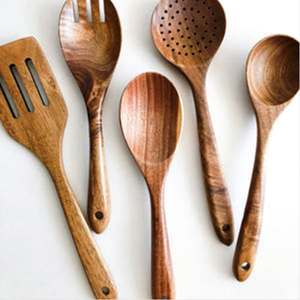 cookware <b>accessories</b> 3 pc <b>set</b> wooden spoons WOODEN SALAD SERVER <b>SET</b> OF 2 HAND MADE UNIQUE KETCHENWAR - Product Image 6