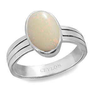 Anillo de Plata Impresionante con Ópalo Australiano de 3.9ct o 4.25ratti de Ceylon Gems para Uso Diario - Product Image 1