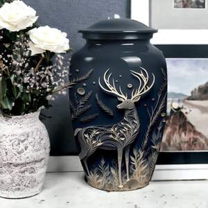 Majestuoso ciervo en el bosque Urna para cenizas de adultos Entierro para papá Urna Funeral masculino y femenino para hombres Mujeres Urna conmemorativa Tamaño personalizado - Product Image 3