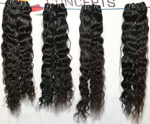 100% vierge cuticule aligné traitement chimique aucun crépus ondulé faisceaux indien Temple Extensions de cheveux humains Style vague - Product Image 6