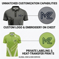 Chemises polo pour hommes à col rabattu imprimées par sublimation OEM avec motif géométrique pour le court de tennis