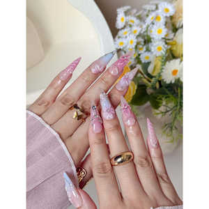 Uñas Postizas Crystal Twilight con Diseño Elegante de Cristal Transparente para - Product Image 4