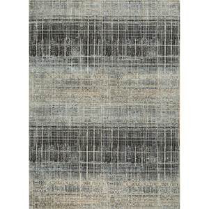 Uvenuti Abstract Pattern Wool & Bamboo Silk Hand Knotted Rug Grey & <b>Black</b>-LRB-1538 for Home Use - Product Image 1