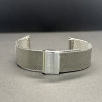Bracelet souple en maille miroir en acier inoxydable 304/316L de 18 mm, compatible avec les montres connectées, fait main, avec logo personnalisé, qualité supérieure