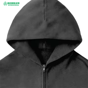 Sweat à capuche zippé uni personnalisé unisexe, vente en gros, poids lourd, qualité supérieure, 100% coton molletonné/éponge française, séchage rapide - Product Image 3