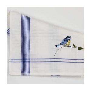 Sustainable Factory Wholesale Embroidered Bird Cotton Fabric 42x42cm for Wedding Ramadan Decoration Dinner Golf <b>Kitchen</b> Towels - Product Image 1
