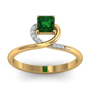 Minimalist Green Glass Zircon Boho Brass <b>Ring</b> 18k Gold Plated <b>Dainty</b> Interlocking Wholesale <b>Ring</b> For Women - Product Image 6