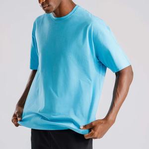 Venta al por mayor 100% algodón de manga corta Camisetas para hombres de secado rápido transpirable cuello redondo deportes camiseta Casual en blanco - Product Image 2