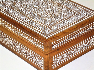 Custom Design Bone Inlay Jewellery Box Handcrafted Floral Pattern Wooden <b>Jewelry</b> <b>Organizer</b> Premium Decorative Storage Customized - Product Image 4