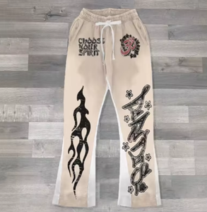 Pantalons de survêtement amples pour hommes sur mesure, taille mi-haute, style sportif, streetwear, 100% coton biologique, imperméable, respirant, écologique - Product Image 1