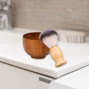 Ensemble bol et brosse à raser en bois grande capacité personnalisables avec logo, couleur et taille sur mesure - Product Image 4