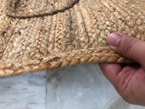 Alfombra ovalada de doble textura hecha a mano de lujo alfombra trenzada de yute con patrón abstracto acabado cosido a mano para uso en interiores - Product Image 2