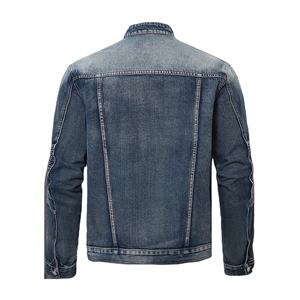 OEM para hombre Vintage Biker chaqueta de mezclilla para los hombres de moda Slim Fit chaqueta con lavado desgastado - Product Image 2