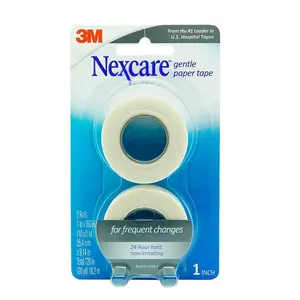 Nexcare Gentle Paper Tape 781-2PK, Highly-breathable, hypoallergenic, and non-irritating, 1 IN X 10 YD