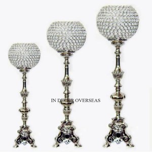 Centre de table de mariage en métal plaqué or et verre transparent, accessoires de table décoratifs et autres de l'Inde à un prix impressionnant - Product Image 6