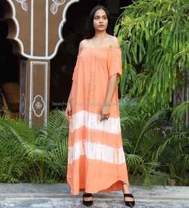 2025 vacances dames robes de soleil couleur unie hors épaule vêtements pour femmes été cravate teinture rose clair longue Maxi robe pour les femmes - Product Image 3