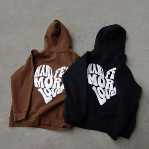 Sweats à capuche bouffants en coton unisexes de luxe 3D personnalisés pour l'hiver à motifs solides de haute qualité - Product Image 2