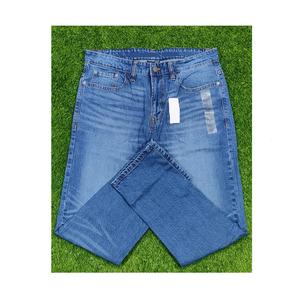 กางเกงยีนส์ขาตรงสีฟ้าอ่อนสำหรับชายหนุ่มกางเกงผ้ายืดทรงสลิมฟิตผ้ายีนส์ฟอกสีฤดูใบไม้ร่วง - Product Image 4