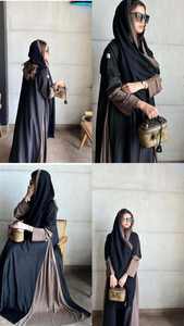 Vente en gros Abaya de luxe en satin pour femmes de petite taille manches à volants en soie de haute qualité conçue sur mesure pour les musulmans d'inspiration Dubaï - Product Image 2