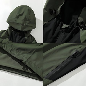 Hooded Puffer Jacket Water Repellent PFC Free Color Blocking Polyester <b>Windbreaker</b> for Men <b>Women</b> Winter Sporty Zipper Closure - Product Image 6