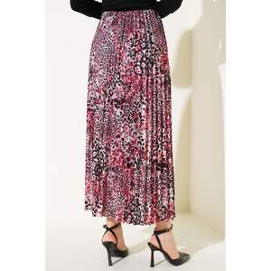 Falda plisada de patrón mixto para mujer con flor de Granada Diseño único y elegante - Product Image 4