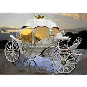 Elegante Cenicienta Canadian Touring Ride Carriage Pretty White Gold Cenicienta Theme Carriage Mejor boda Cenicienta Chariot - Product Image 6