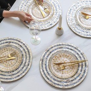 Plato de cena con Incrustaciones de nácar de lujo, plato para servir, vajilla elegante, plato de postre para restaurante casero HECHO DE Vietnam - Product Image 4