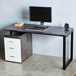 Rectangular 140x60cm HBRT093 Wood <b>Desk</b> with Cabinet Legs and <b>Drawer</b> Durable Rubber Wood Office Furniture - Product Image 6